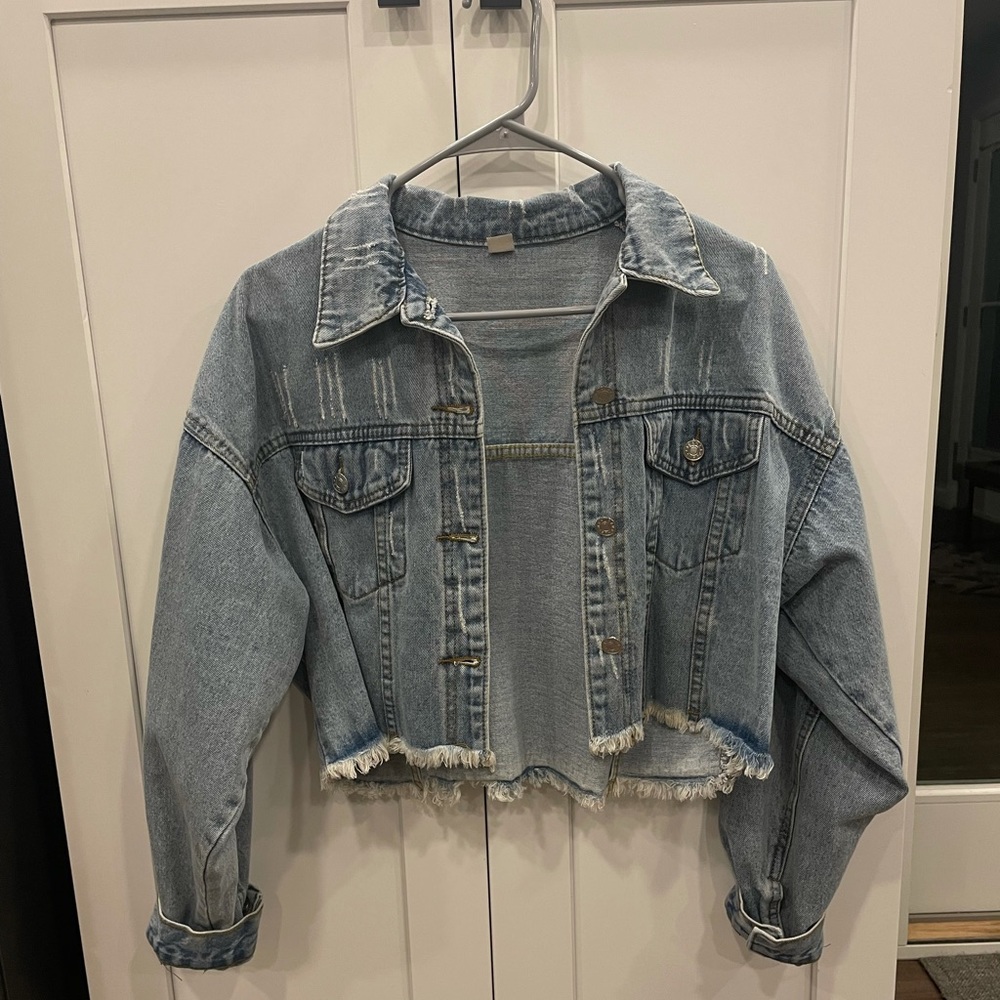 Cropped jean jacket